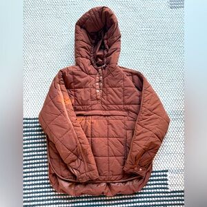 Brown down pullover jacket, L